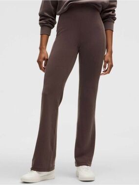 Lululemon Softstreme High Rise Ribbed Flare Yoga Pants in Expresso